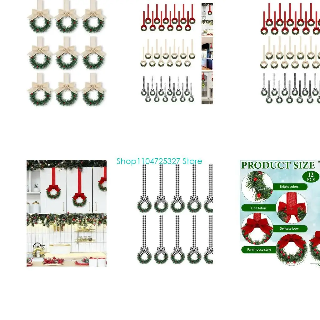 

D8KF 12шт 13см искусственные ягоды венок маленькие рождественские венки подвесные украшения