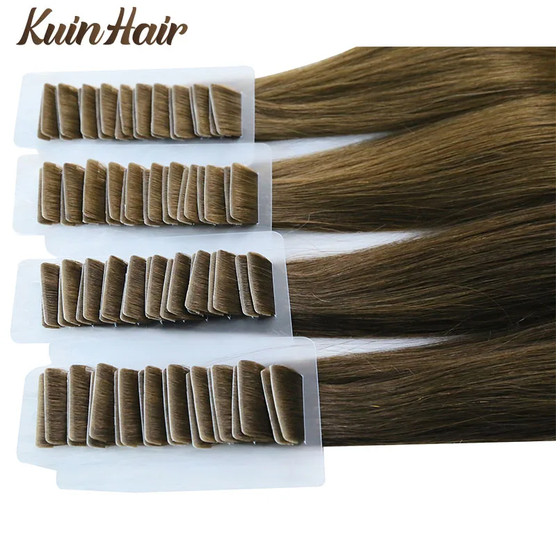 Injectione-Extensions de cheveux à ruban invisible, cheveux humains raides, peau vierge brésilienne PU, extensions de cheveux à ruban adhésif, vrais cheveux naturels