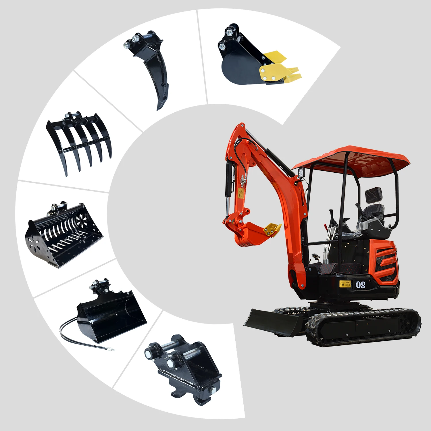 

Customized High Quality 2 Ton Mini Excavator Multifunctional Micro Digger 2000kg New Crawler Excavator