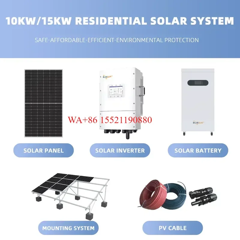 WMWMNU High Efficiency 10KW Solar Panel System Full Set Hybrid for Villa Farm Business Large Customer Custom Solution