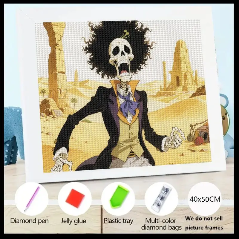 

1 шт. цельный Brook Skeleton 5D полный дрель комплект алмазной живописи, DIY аниме Манга персонаж хрустальный драгоценный камень художественный набор, большой 40x50 см Sp