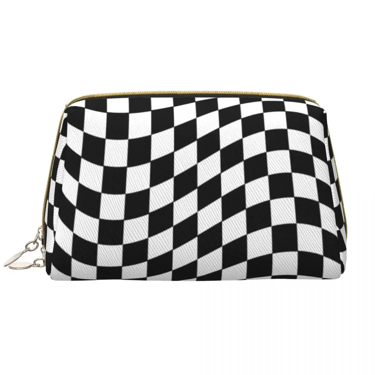 Custom Two Tone Ska Checkers Travel Cosmetic Bag for Women Wave Makeup Toiletry Organizer Lady Beauty Storage Dopp Kit