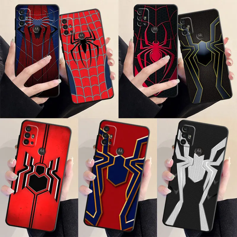 Spider-Man Logo Marvel Case for Motorola Moto G200 G71 5G G50 G82 G8 G9 Power Lite G30 G51 G52 G72 G60 G31 G32 G22 Cover