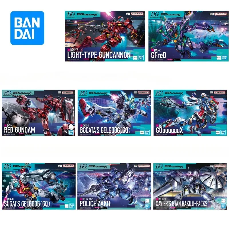Bandai – Robot Mobile Original HG 1/144 GQuuuuuuX, modèle d'assemblage, jouets, Collection de cadeaux pour garçons, en stock