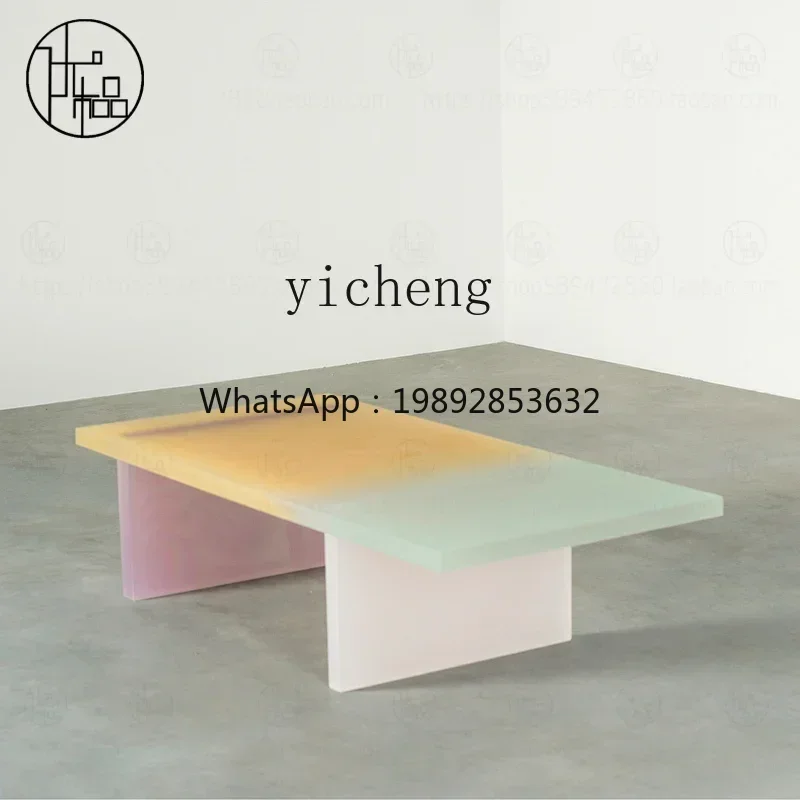 DD  matte rectangular coffee table living room small apartment retro modern simple acrylic coffee table