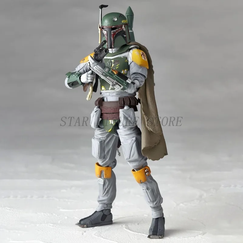 Kaiyodo Revoltech Star Wars Boba Fett Action Figure 15cm Movable PVC Collection Toys Mandalorian Armor Bounty Hunter Alpha Model