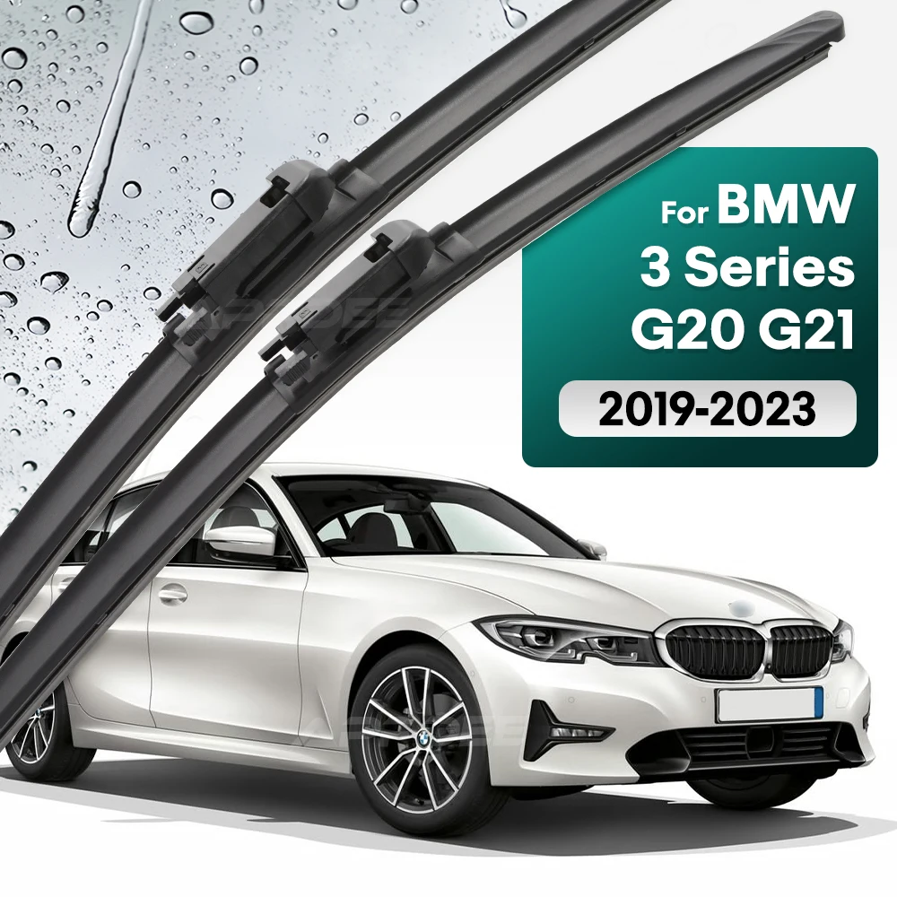 

Silicone & rubber Front Wiper Blades Set For BMW 3 Series G20 G21 2019 - 2023 Windshield Windscreen Window Brush 24"+19"