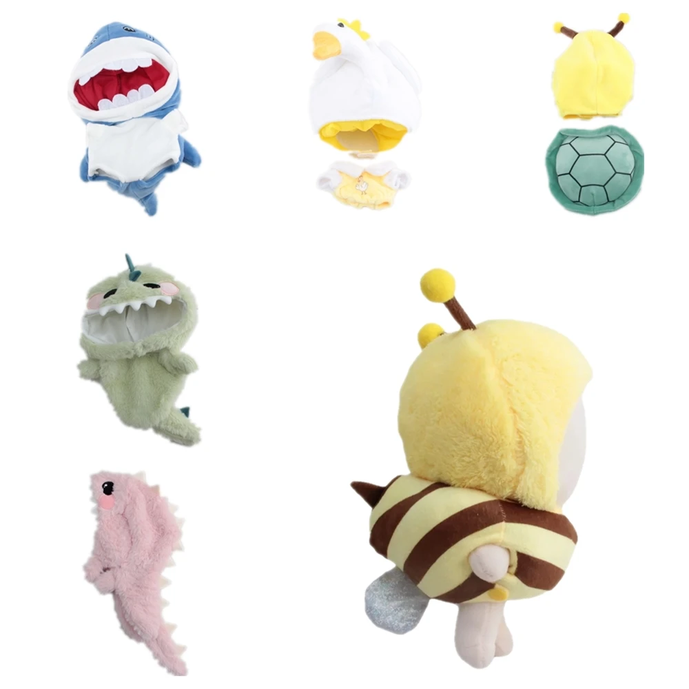 

Doll Clothes for 20cm Idol Cotton Doll Outfit Accessories Kawaii Bee Shark Swan Turtle Suit DIY Collection Gift Without Doll