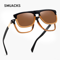Sun Glasses Clip On Polarized Sunglasses Man Women Fashion Folding Glasses Luxury Brand Vintage Myopia Optical Eyelasses Frame
