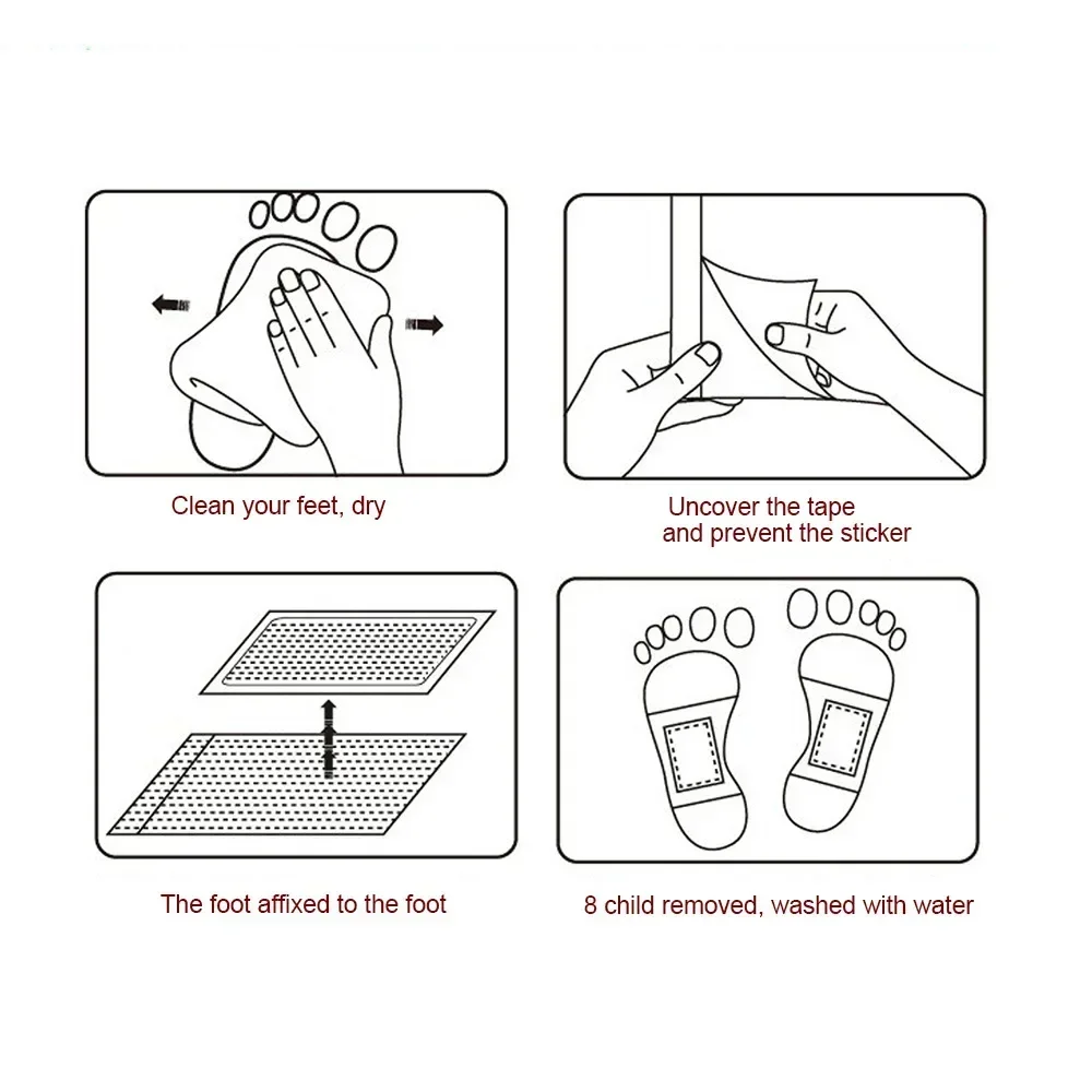 10pcs Detox Foot Patches Pads Body Toxins Feet Slimming Cleansing HerbalAdhesive Foot Care