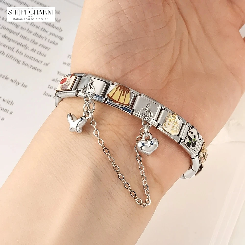 New Fashion Women Men Silver Basical Italian Charm Bracelet For Russia