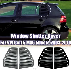 For VW Golf 5 MK5 5 Doors 2003-2010 Car Rear Louver Window Side Shutter Cover Trim Sticker Vent Scoop ABS Carbon Fiber Look