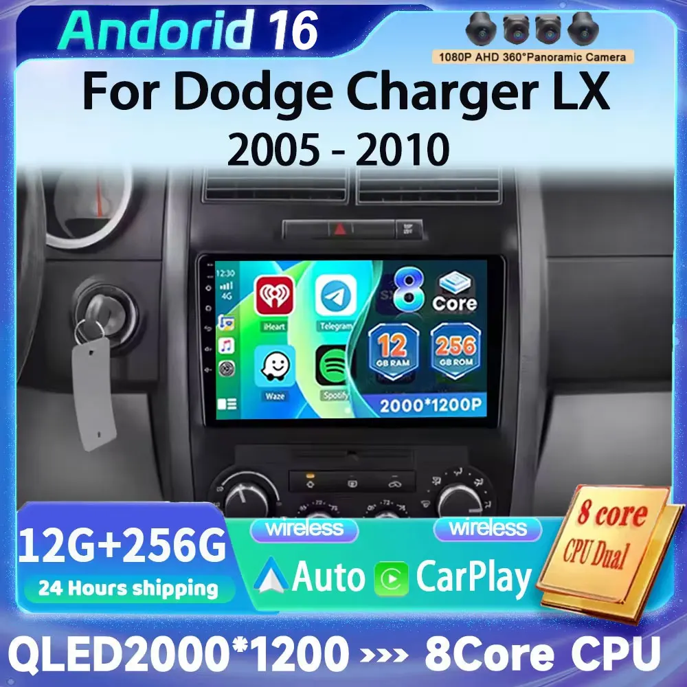 Android 16 For Dodge Charger LX 2005 - 2010 For Dodge Magnum 2 2003 - 2007 Car Radio Multimedia Video Player Navigation stereo