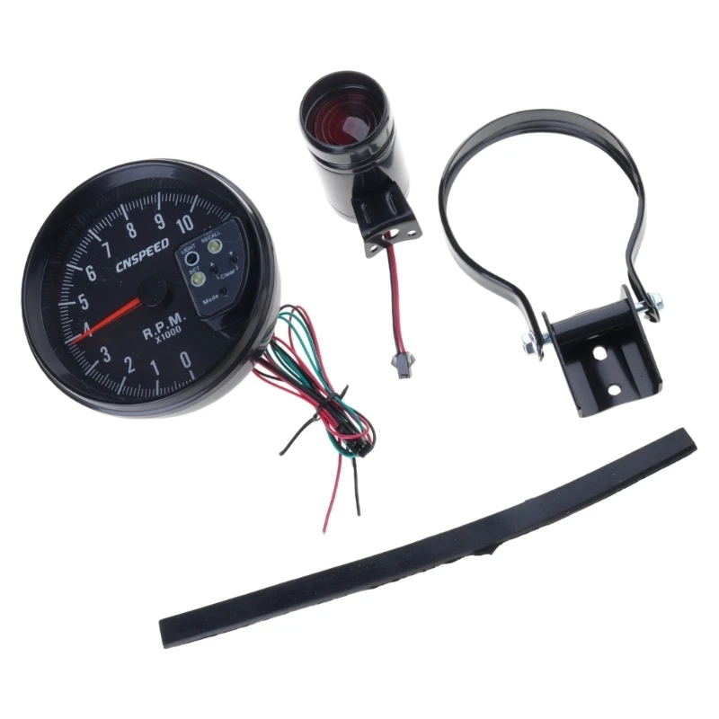 

37JE Car Meter Tachometer RPM Gauges 0-11000RPM Analogs Black Case 7 Color LED Light
