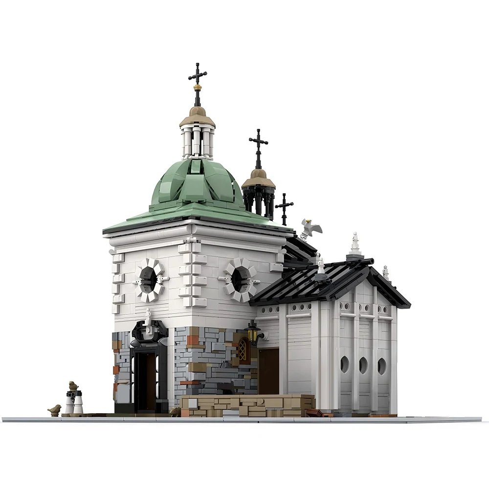 MOC hot selling city street scene Adalbert Church DIY stone church building model building blocks children's toys Christmas Gift