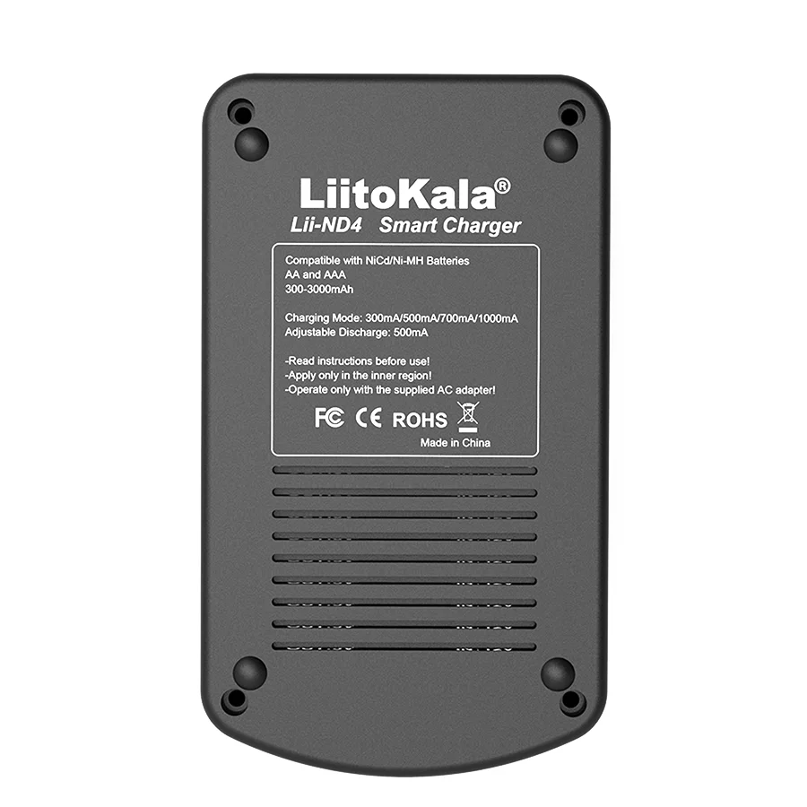 LiitoKala Lii-ND4 9V Battery Charger NiMH/Cd 1.2V AA AAA Charging Battery Charger LCD Display and Test Battery Capacity