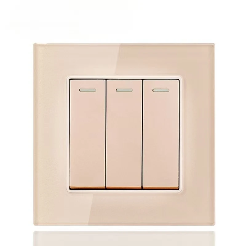 Household Glass Wall Switch and Socket 86 Type Recessed Mounting