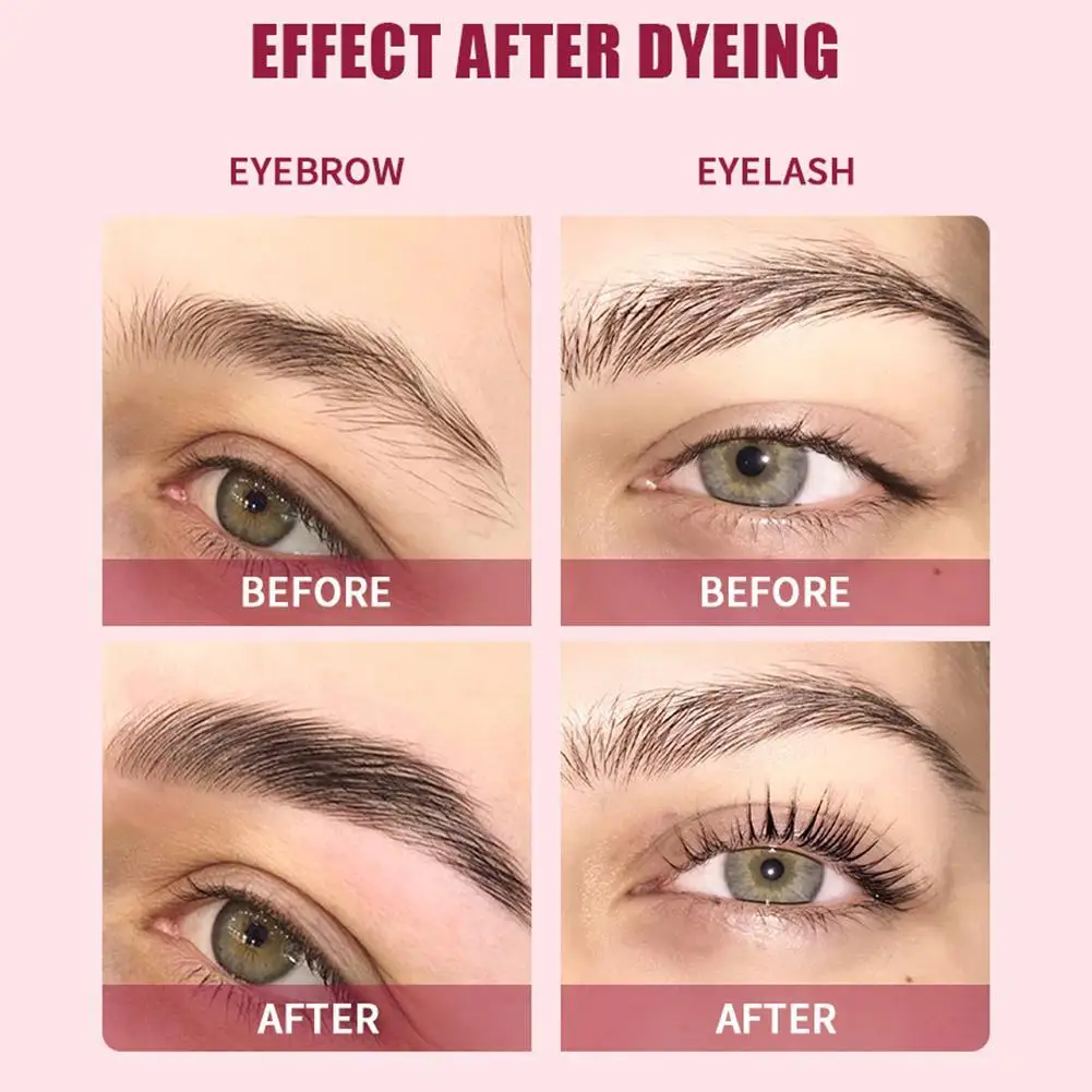 Professional Eyelash Eyebrow Dye Tint Waterproof 15-minute Tint Coffee Brown Tint Dye Eyelash Color Kit Gel Fast Black Easy X0k3