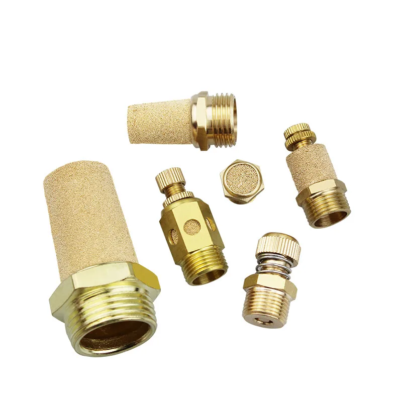 BSL 1/8 1/4 3/8 1/2 BSP Male Thread Pneumatic Exhaust Muffler Silencer For Air Noise Brass Adjustable Long Short