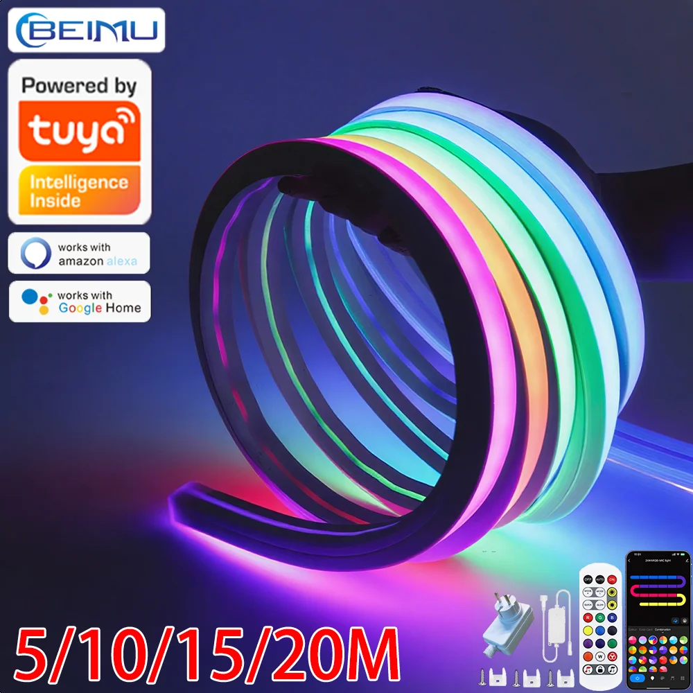 beimu-wi-fi対応-rgbic-led-ネオンストリップライト-5-10-15-20m-シリコン防水-ミュージックシンク対応-tuya-smart-life-alexaアプリ対応-家庭用、屋外用、店舗装飾用