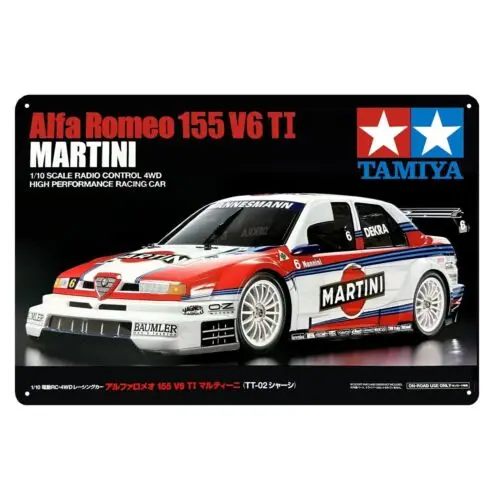 1pcs,Metal Poster Vintage Rc Car Tin Sign Plaque Tamiya Romeo 155 V6 Ti Boxart