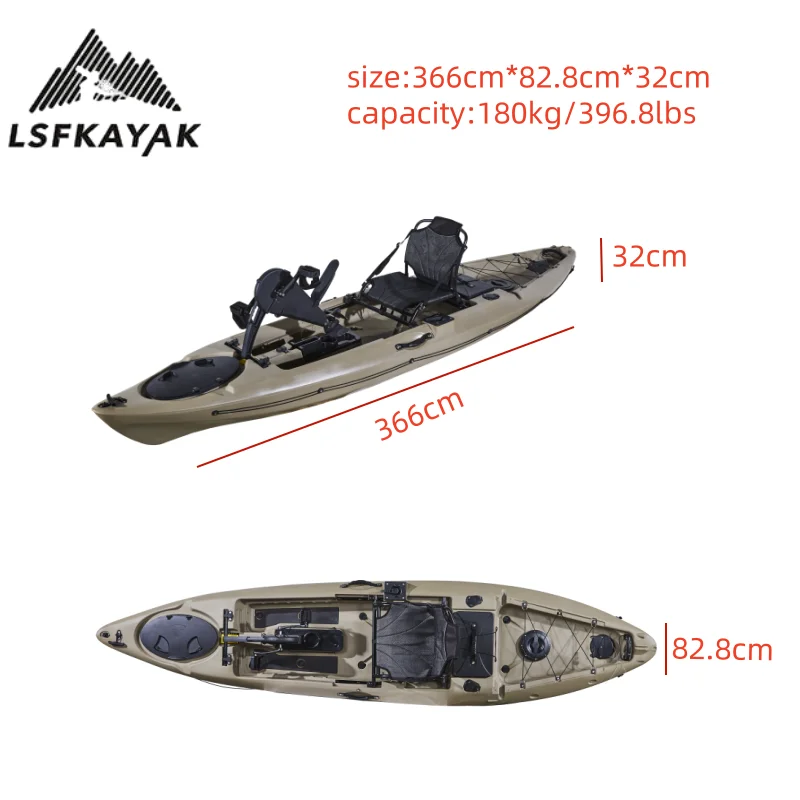 2025 Factory 12ft 3.6m Single  - Fishing Kayak Pedal Drive recensie en prijs
