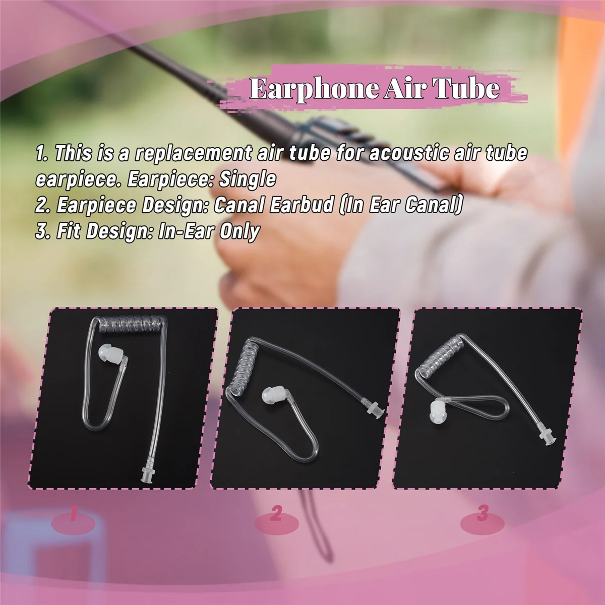 Аксессуары для наушников, прозрачная катушка, акустическая воздушная трубка, беруши для двусторонней радиосвязи, рации, наушник, аксессуары для гарнитуры