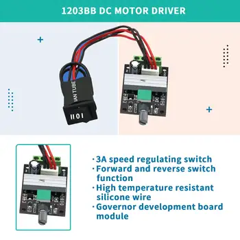 2 balení 6V 12V 24V 28V 3A 80W 1203BB regulátor otáček stejnosměrného motoru PWM nastavitelný spínač otáček a reverzace 6 nejlepší prodej Ovladač 24V stejnosměrného motoru - №2