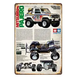 Metalowy znak Vintage Rc Car Plakat - Tamiya Pajero - 20x30cm