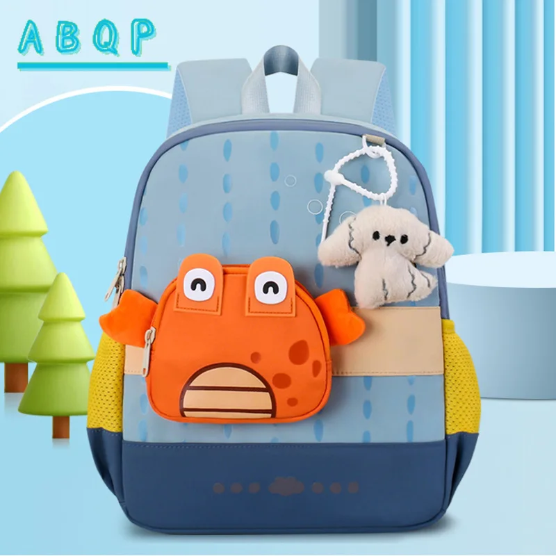 kindergarten-school-bag-cartoon-cute-boy-and-girl-school-bag-3d-nylon-lightweight-fashionable-children's-backpack-large-capacity