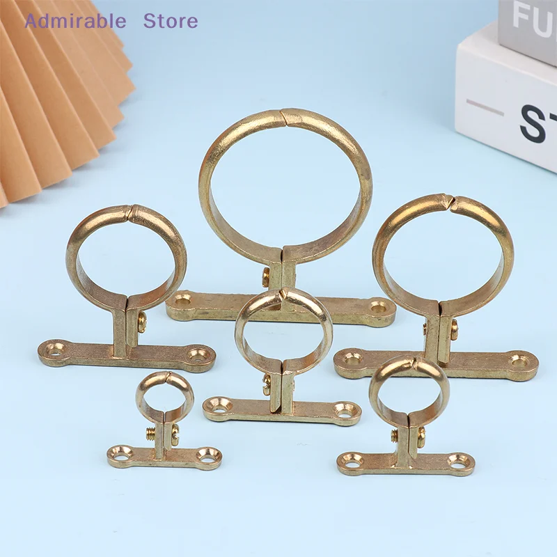 [W]Fit 15 22 28 35 42 54MM OD Brass Pipe Clip Wall Mounted Pipe Support Bracket Clip Support Fixed Plumbing Water With Base