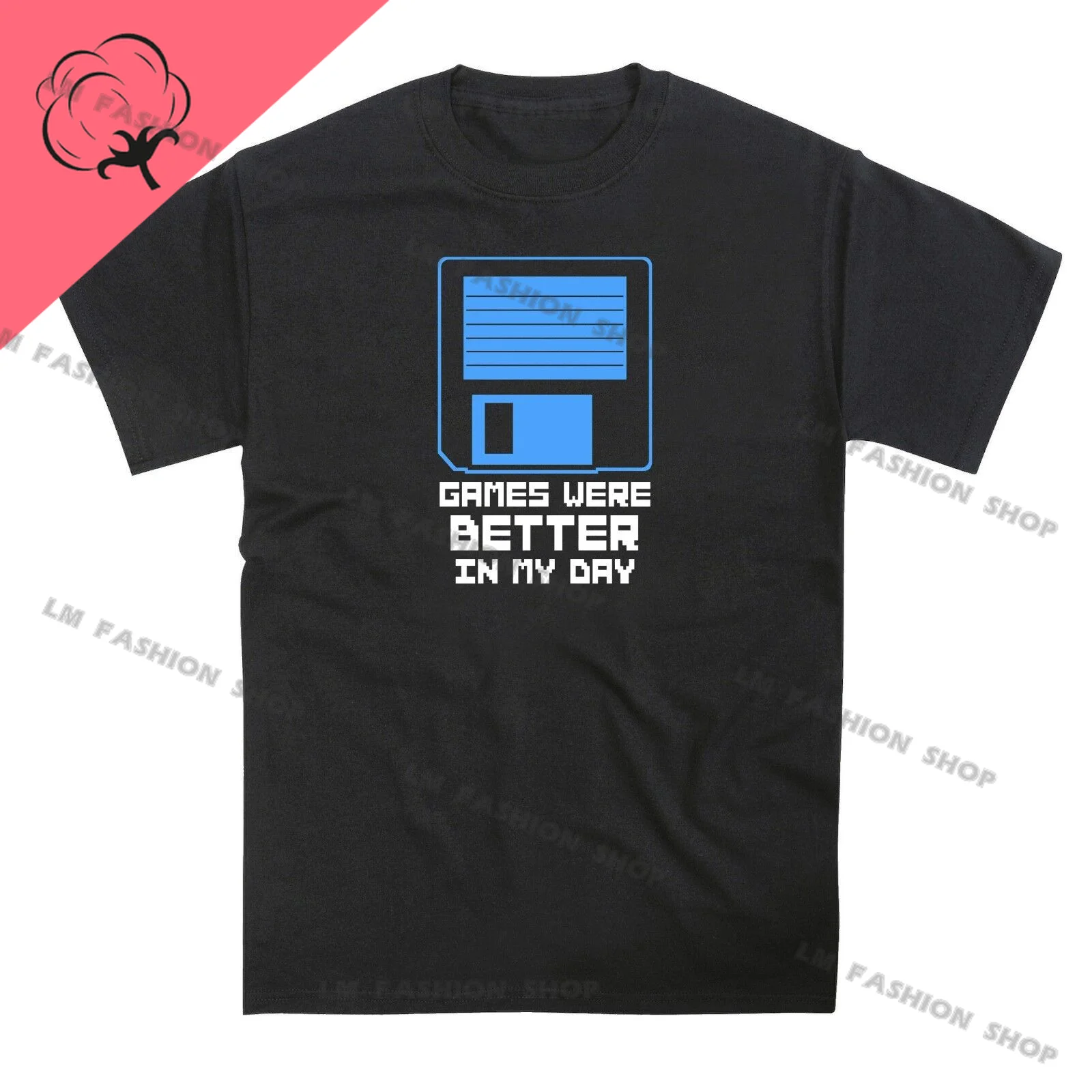 Floppy Disk Games Were Better in My Day Graphic TShirts Men's Clothing Short Sleeve Tops Cotton Tees Women's Printed T-Shirt