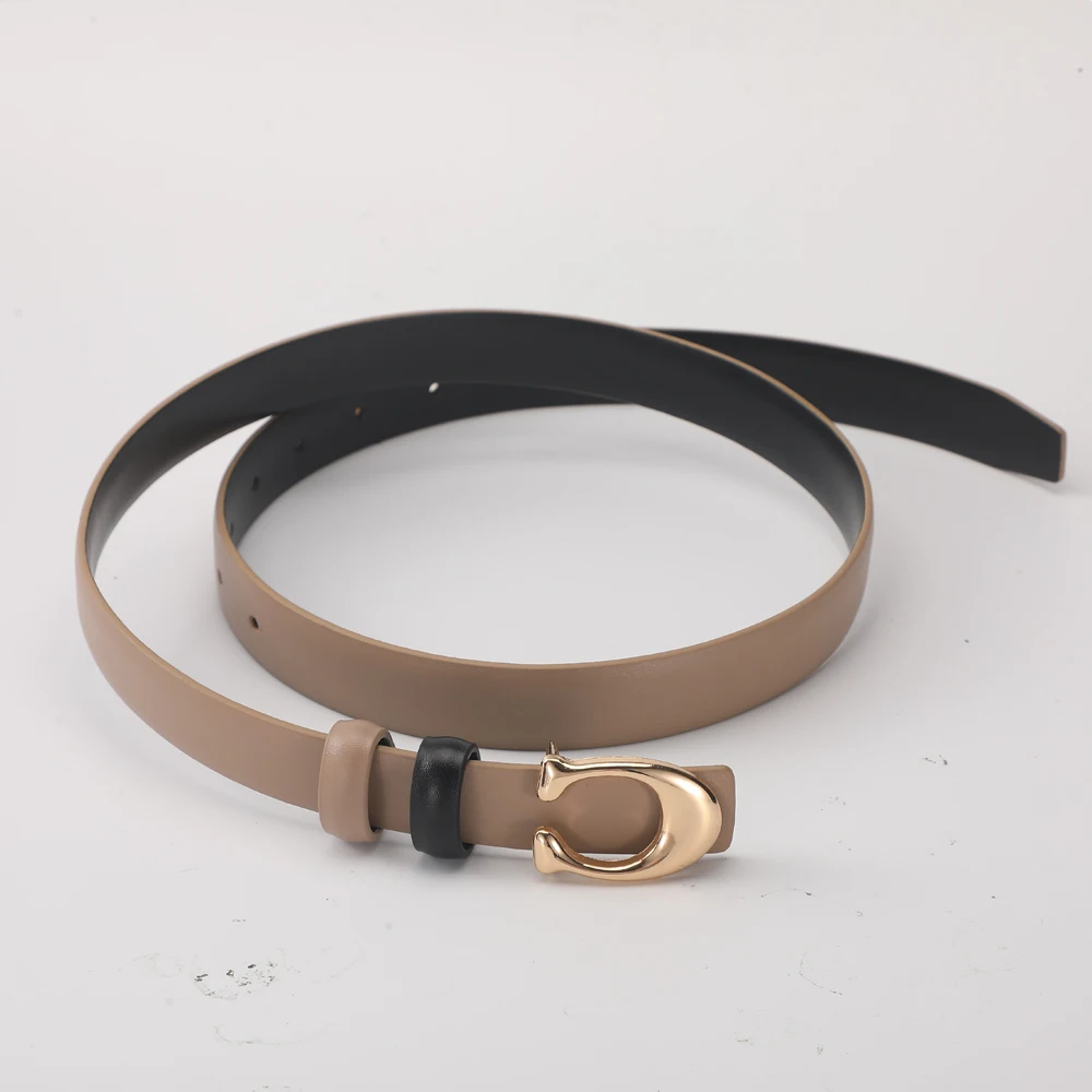New Fashion C-shaped Smooth Buckle Durable Belt With Women's Business Casual Soft Belt Trendy Birthday Gift For Women