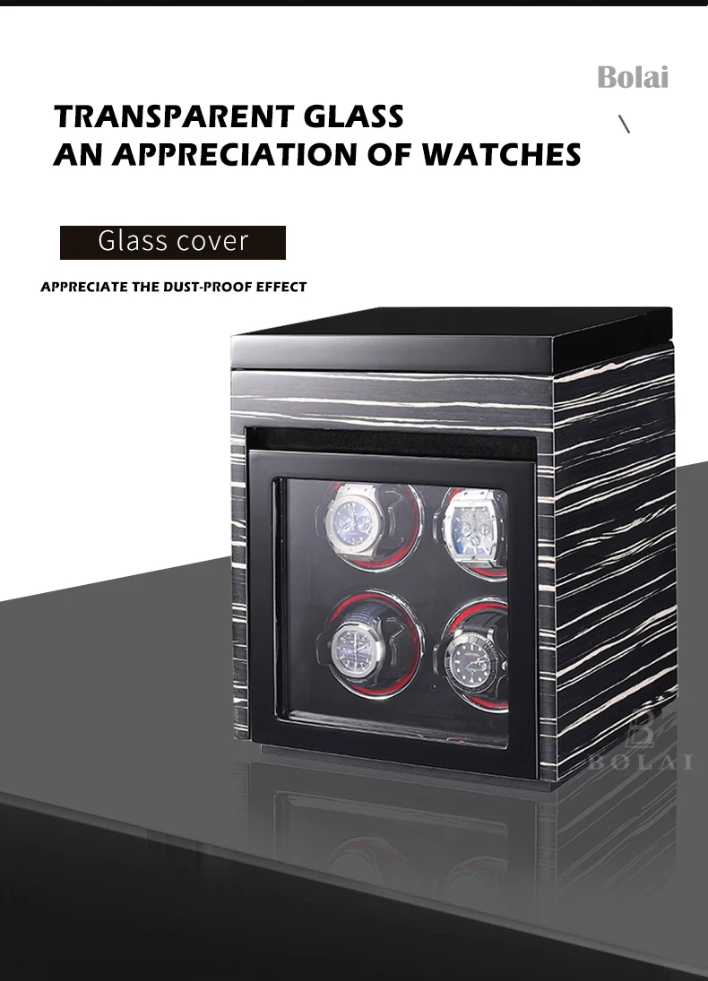 BOLAI Brand Automatic Watch Winder Luxury Wood Watch Safe Box Touch Control and LED Interior Backlight Watches Storage Box