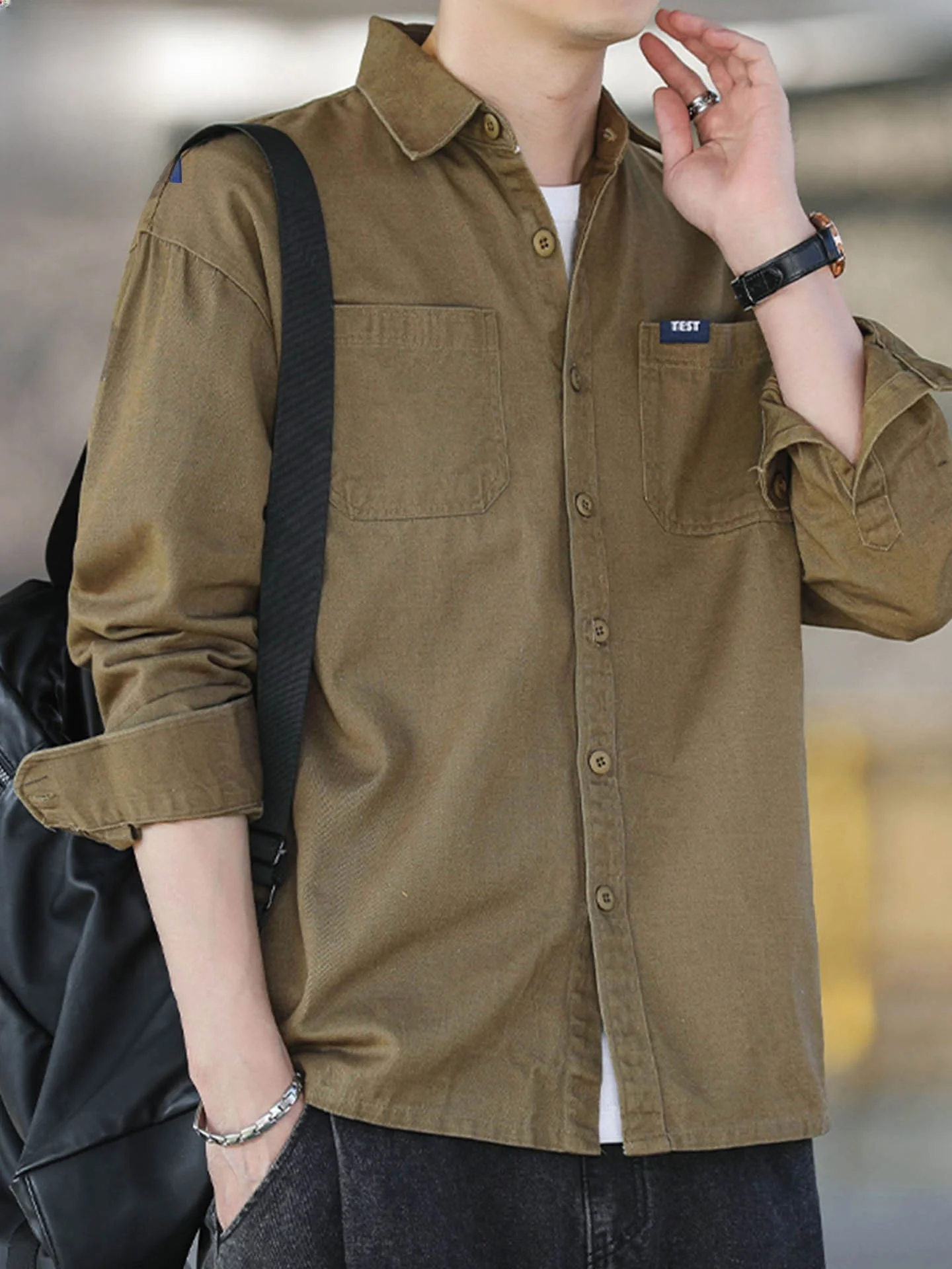 

Мужская удлиненная хлопковая куртка в стиле ретро, повседневная, дышащая, с двойной застежкой, весна-осень, приталенный крой, городской стиль...