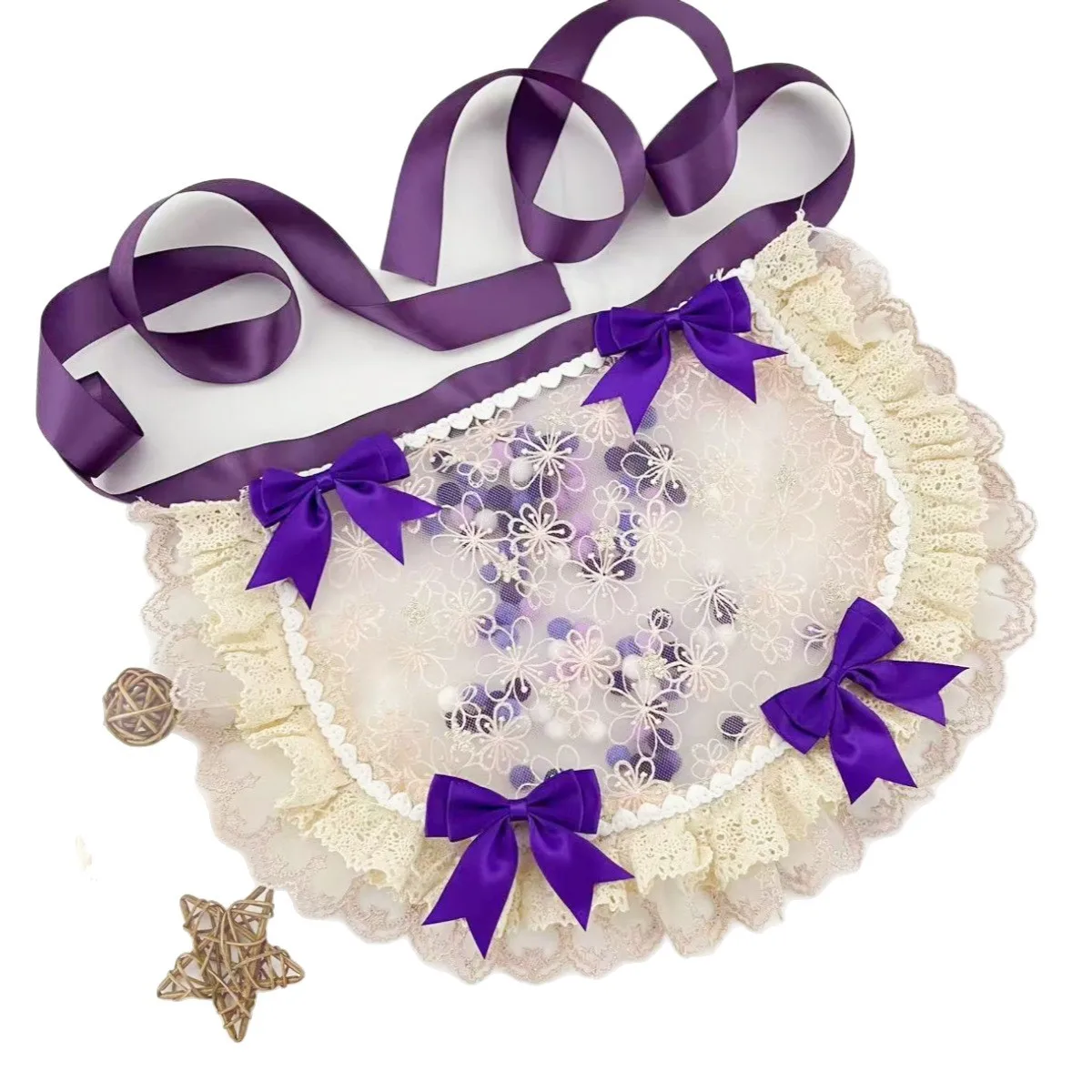 Lolita Cute Versatile Handmade Little Lace Lace Apron with Lolita Sweet Little Chef Dress Up Accessories