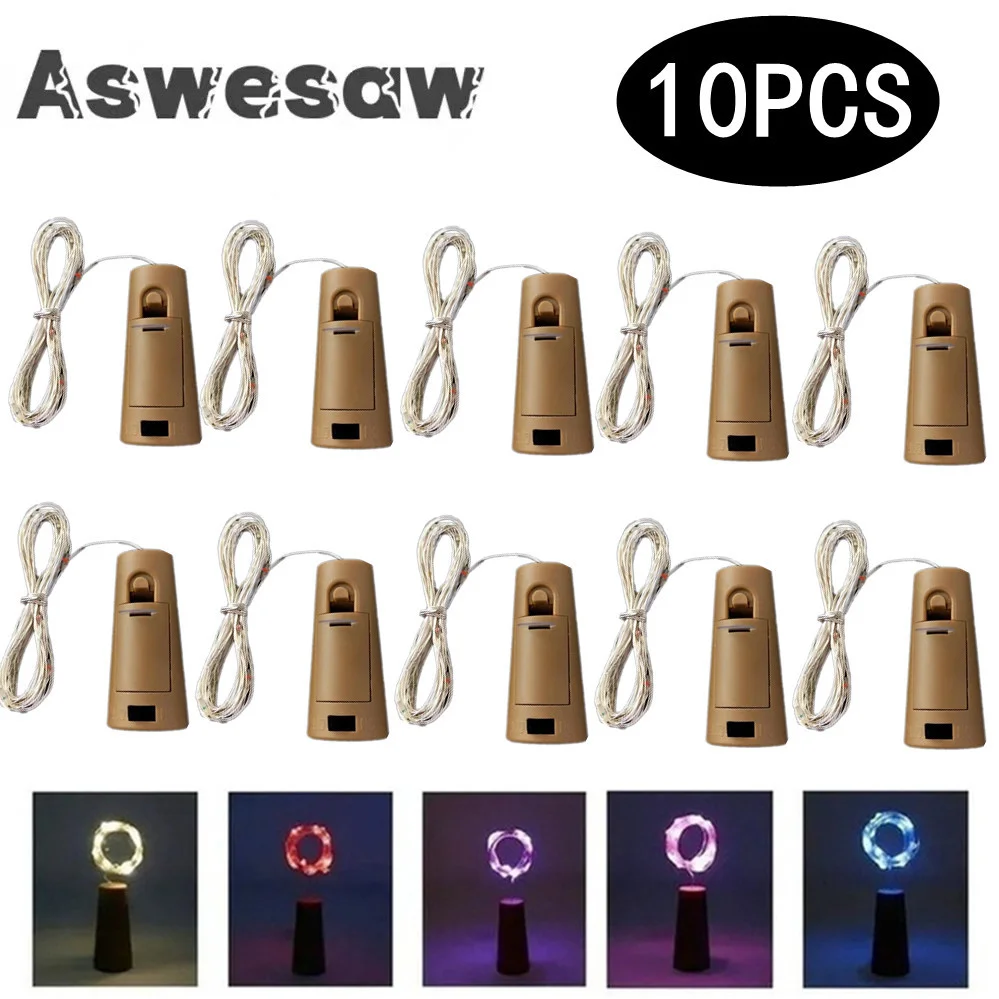 10pcs LED Wine Bottle Lights with Cork Cork Lights Fairy Mini String Lights for Liquor Bottles Crafts Party Wedding Decoration