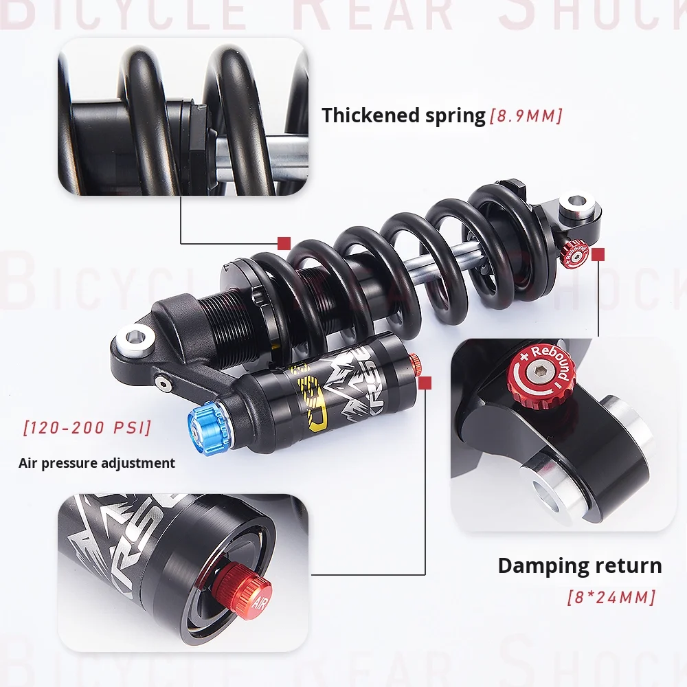 STLF Krsec قابل للتعديل 190/210/230 مللي متر النفط الربيع مانع الصدمات الخلفي ل الإنحدار لينة الذيل دراجة هوائية جبلية مزدوجة التخميد دراجة R