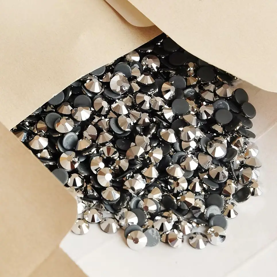 Hellchrom-Silber Hotfix Strasssteine zum Aufbügeln, Flache Kristallelemente für Kleidung, Kleider, Textilien, Strass-Kristalle, Neu – Detail 7