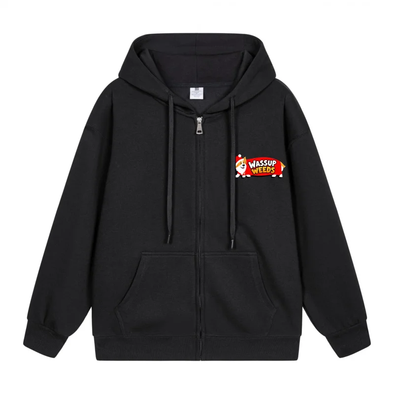 

Men's Zip-Up Hoodie Black Hoodie Black Hoodie With Red And White Logo Design Christmas in 2025 Festive Print