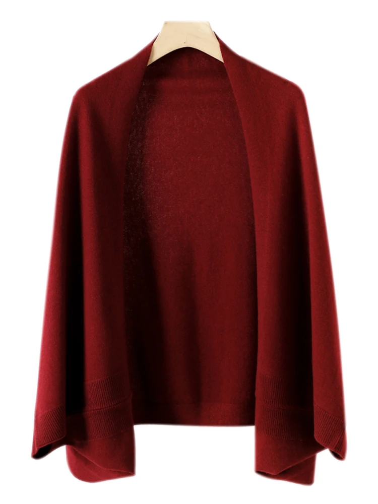 Cappuccio lavorato a maglia di lana caldo da donna Ne Wrap oulder Capispalla Cardigan Sle Commute Faion Sciarpa di fascia alta a due usi