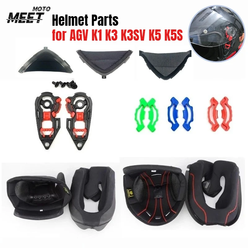 

Motorcycle Helmet Accessories for AGV K1 K3 K3SV K5 K5S Capacetes Lining Pad Chin Nose Protector Vent Accesorios Para Moto