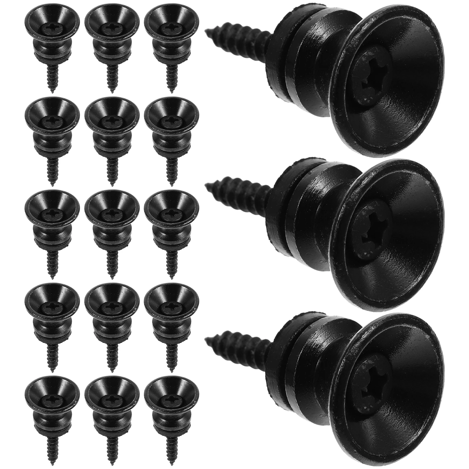 

20 Sets Tail Nail Guitar Pin Electric Metal End with Gasket Bass Supplies Black for