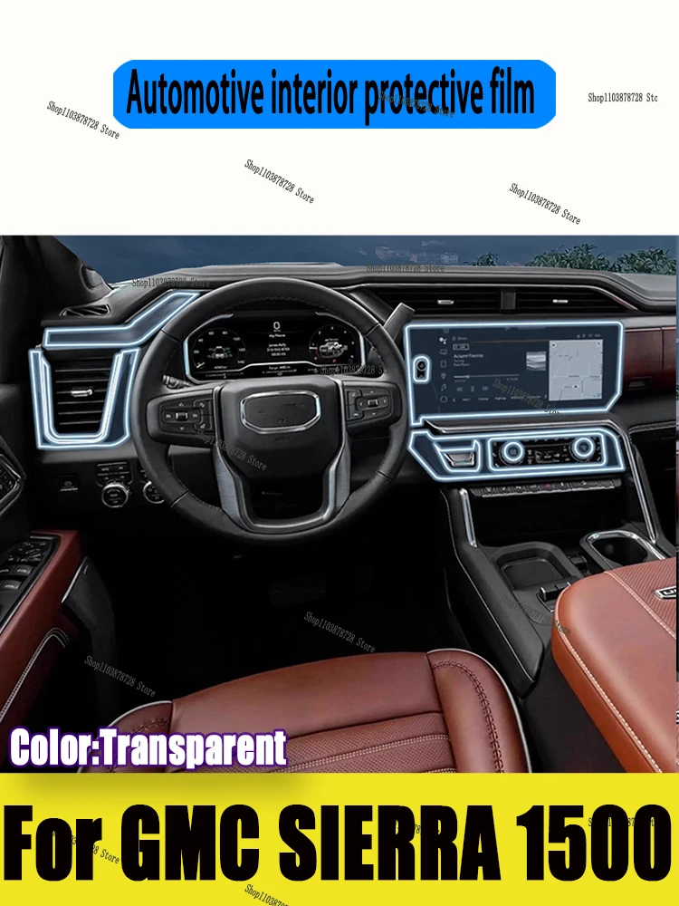 

For GMC SIERRA 1500 (2025-2026) Hybrid panel car interior navigation screen TPU protective film scratch resistant cover sticker