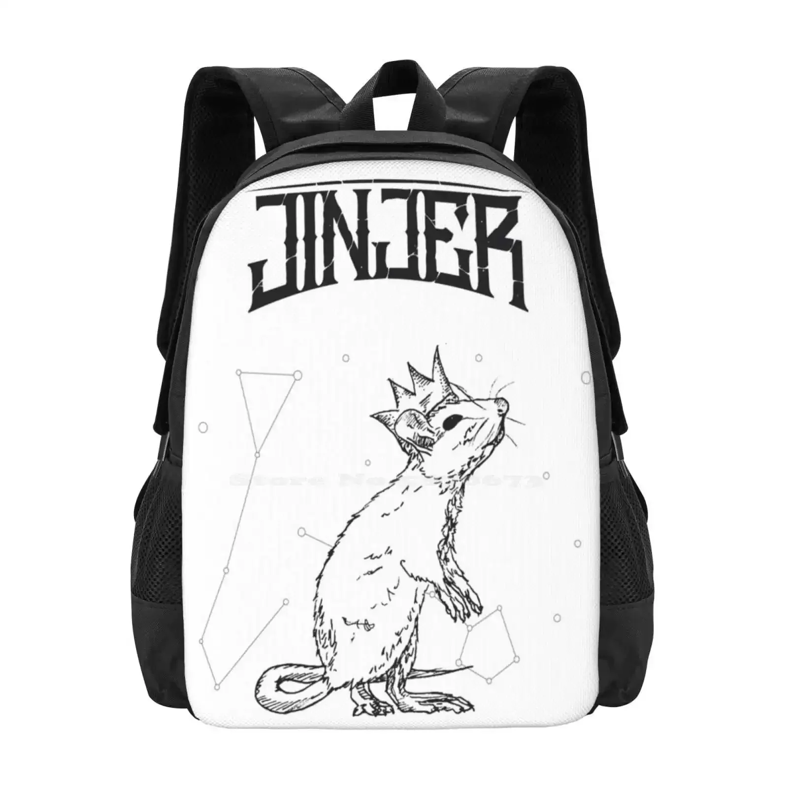 

Jinjer New Arrivals Unisex Bags Student Bag Backpack Jinjer Band Metalcore Music Group Progressive Rat Mouse King Stars