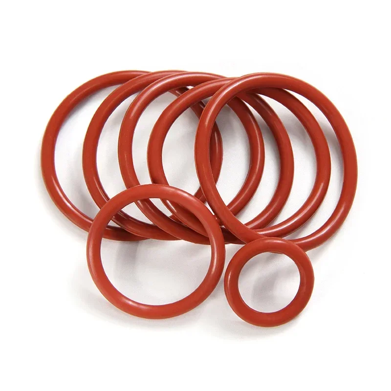 50pcs Red VMQ O Ring Thickness CS 1/2/3/4mm White Rubber Seal Rings OD 5-100mm Heat-Resistant Food Grade Silicone O-Ring