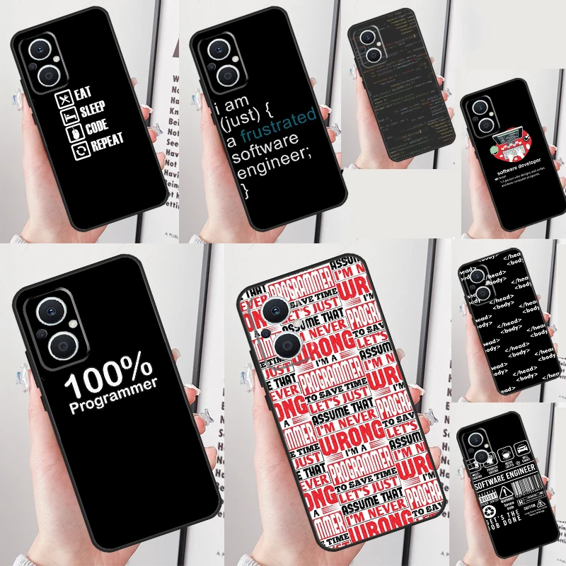 Programmer Code Software Phone Case For OPPO Reno 13 F 12 12F 11 8T 7 8 10 Pro OPPO Find X8 Pro X6 X3 X5 Lite Cover
