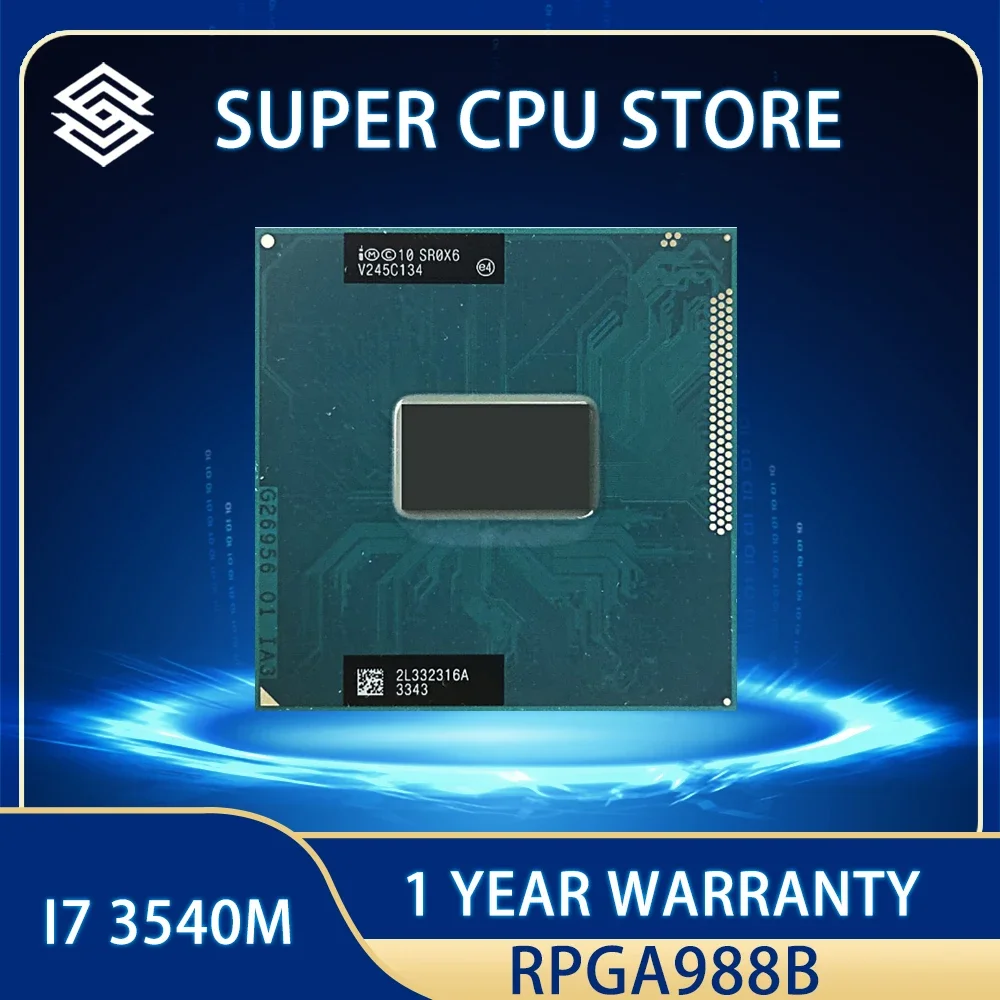 

riginal intel Core i7 3540M CPU pin Socket G2 3.0GHz 4M Dual Core SR0X6 I7-3540M Notebook processors Laptop processor PGA 988B