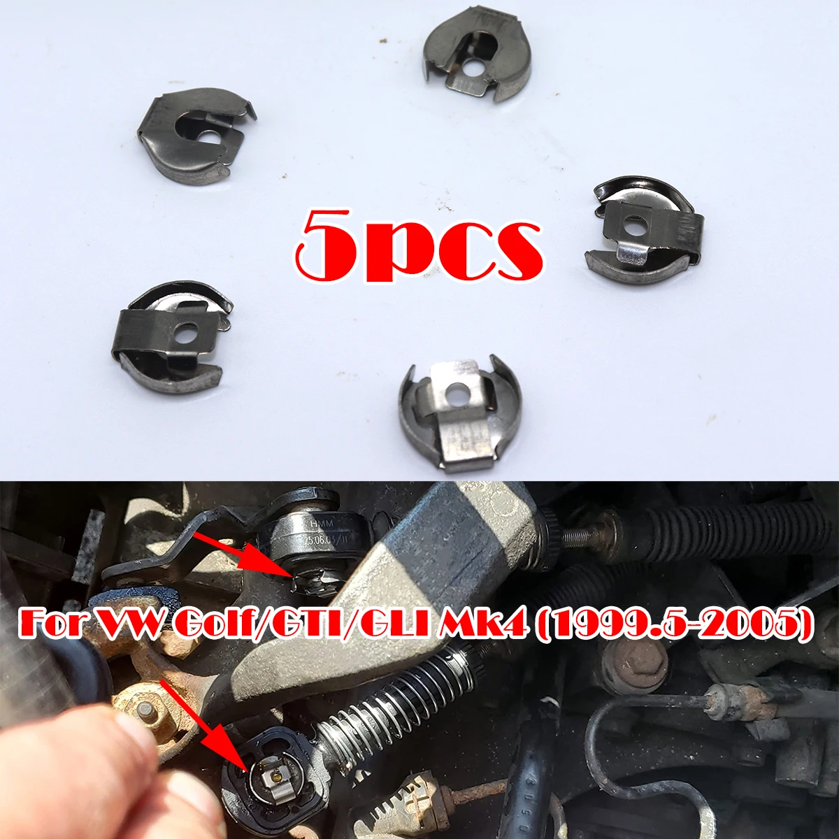 

5Pcs N90815903 Lock Washer Bowden Gear Selector Cable Connector Shift Linkage End Retaining Clip For VW Golf/GTI/GLI Jetta Mk4