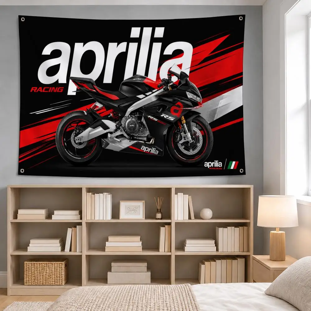 F1 Team Aprilia Racing Flags Modern Fabric Banner Pennants Apt Living Room Photo Corner Wall Ornament Deco view 3